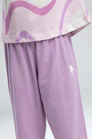 Kız Çocuk %100 Pamuklu Bisiklet Yaka T-shirt Kapri Takım