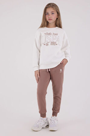 Kız Çocuk Pamuklu 3 İplik Şardonlu Bisiklet Yaka Alt-Üst Takım Q3PKL4KK27