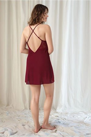 Kadın Bordo Penye Gelin 6'lı Çeyiz Seti Sabahlık & Gecelik & Pijama Şortlu Takım Q9U6O1K0KKA