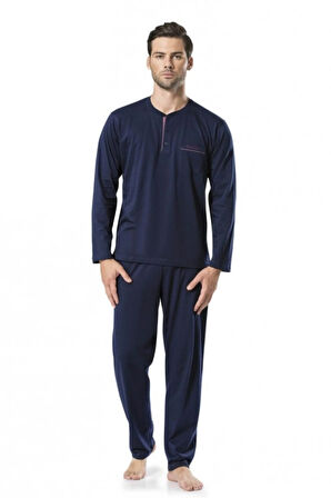 Erkek Penye Lacivert  Pijama Takımı
