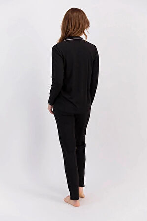 %50 Pamuk %50 Modal Classic Kadın Mevsimlik Gömlek Pijama Takımı