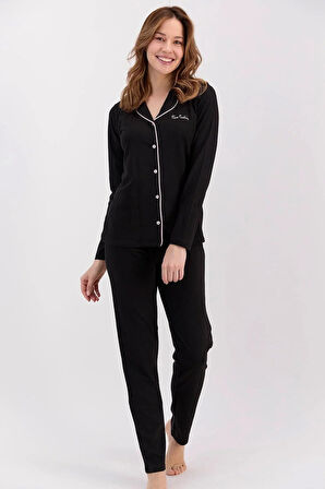 %50 Pamuk %50 Modal Classic Kadın Mevsimlik Gömlek Pijama Takımı