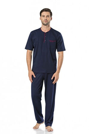 5370 3'lü Lacivert Pijama Takımı
