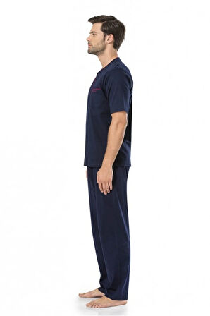 5370 3'lü Lacivert Pijama Takımı