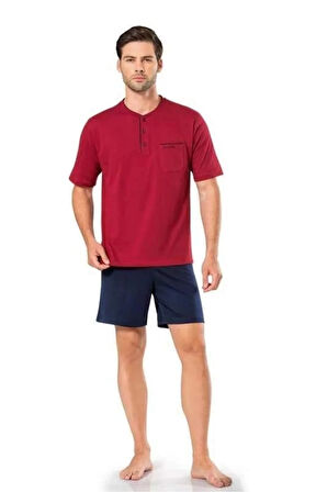 5370 3'lü Bordo Pijama Takımı