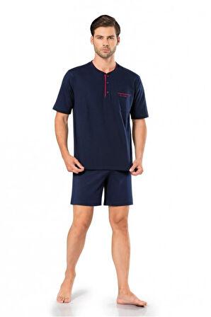 5370 3'lü Lacivert Pijama Takımı