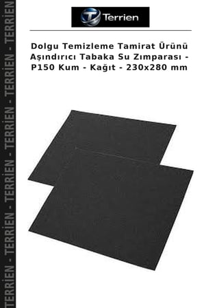 Dolgu Temizleme Tamirat Ürünü Aşındırıcı Tabaka Su Zımparası - P150 Kum - Kağıt - 230x280 mm