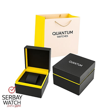 Quantum QMG1024.350 Otomatik Erkek Kol Saati | 46MM, Safir Cam, Siyah Kadran, Çelik Bilezik