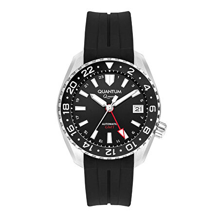 Quantum QMG1105.351 Erkek Kol Saati – Otomatik GMT, 20 ATM, Safir Cam, Siyah Sportif Tasarım