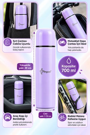 Mama Termosu 750 ml SUS304 Çelik Termos Sıcak Su Çay Kahve Termosu Bardaklı Vakumlu BPA Free 