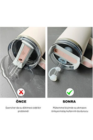 Quencher Uyumlu 3 lü Silikon Set Sızdırmaz Tıpa, Pipet Koruyucu ve Taban Kılıfı