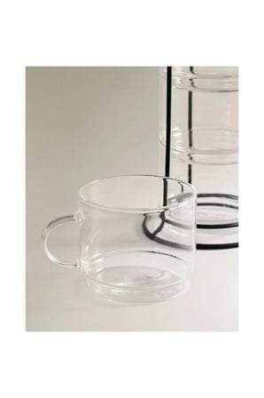 3 Adet Standlı Borosilikat Cam Fincan Seti – Metal Standlı Şeffaf Tasarım, İnce Hafif Dayanıklı, Ev Ofis Misafirlik, Borosilicate Glass Cup Set