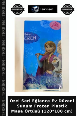 Özel Seri Eğlence Ev Düzeni Sunum Frozen Plastik Masa Örtüsü (120*180 cm)