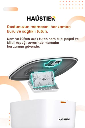 QQ025-Dual Kameralı Akıllı Kedi Köpek Otomatik Mama Kabı, 480P Kamera, Gece Görüşlü , 2.4Ghz, 4Lt, Çift Metal Kase
