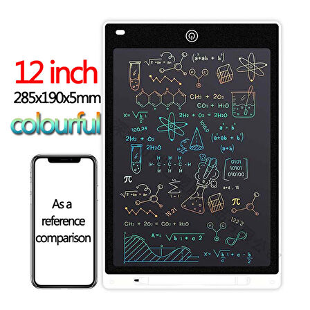 QASUL a 12" Büyük Boy Dijital Çocuk Yazı Tahtası Grafik Çizim Tableti Lcd 12" Inc Ekran teknomila12inç