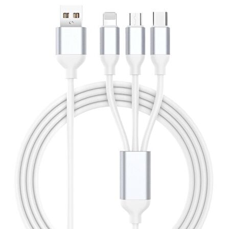 QASUL Data Cable Xs-013 Çoklu Sarj Kablosu 3 Uçlu Iphone,samsung,type-c Uyumlu Çoklu Şarj Kablo