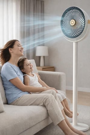 Özel Seri Taşınır Hediyelik Hava Sessiz Vantilatör Şarjlı F47 Siyah Beyaz