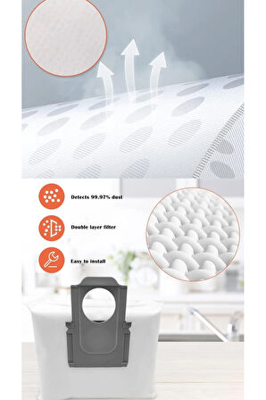 ROBOROCK Q Revo  Uyumlu robot süpürge toz torbası 4 adet