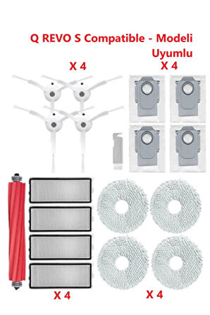 Roborock Q Revo S Modeli uyumlu Yedek Parça Seti