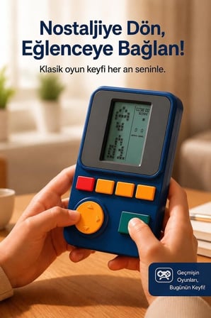 Özel Seri Oyun Kolu Atari Joystick Tetris Gameboy GC011 Mavi Erkek Çocuk Cihaz Nostaljik Alet