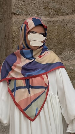 Pamuklu Soft Rânâ Desen Eşarp-Somon