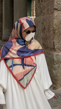 Pamuklu Soft Rânâ Desen Eşarp-Somon