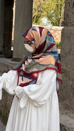 Pamuklu Soft Rânâ Desen Eşarp-Bordo