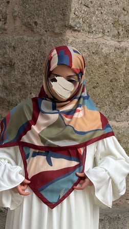 Pamuklu Soft Rânâ Desen Eşarp-Bordo