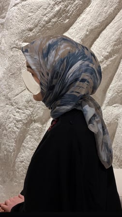 Pamuklu Soft Lara Desen Eşarp-Gri
