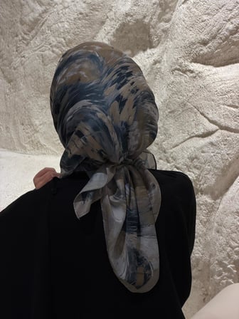 Pamuklu Soft Lara Desen Eşarp-Gri