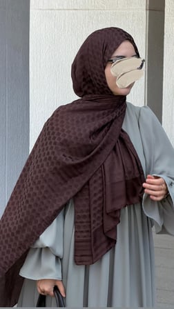 Premium Pamuklu Jakar Şal-Acı Kahve