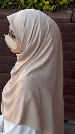 Premium Jakarlı Sare Büyük Boy Eşarp - Ay Taşı