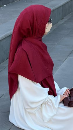 Premium Jakarlı Mira B.Boy Eşarp -Bordo