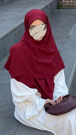 Premium Jakarlı Mira B.Boy Eşarp -Bordo