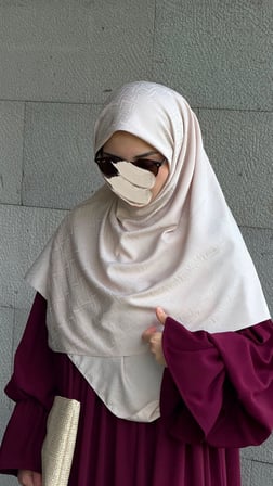 Premium Jakarlı Sare Büyük Boy Eşarp -Toz Pembe