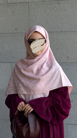 Premium Jakarlı Mira B.Boy Eşarp -Şeker Pembe