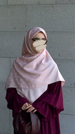 Premium Jakarlı Mira B.Boy Eşarp -Şeker Pembe