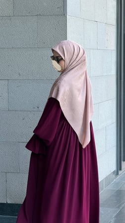 Premium Jakarlı Mira B.Boy Eşarp -Gül Kurusu