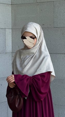 Premium Jakarlı Mira B.Boy Eşarp -Fil Dişi