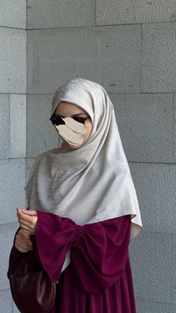 Premium Jakarlı Mira B.Boy Eşarp -Fil Dişi