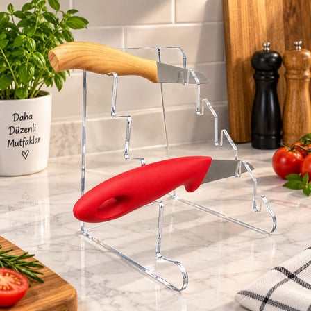 Çakı Standı Pleksi Dikey Model – Şeffaf Çakı Organizeri