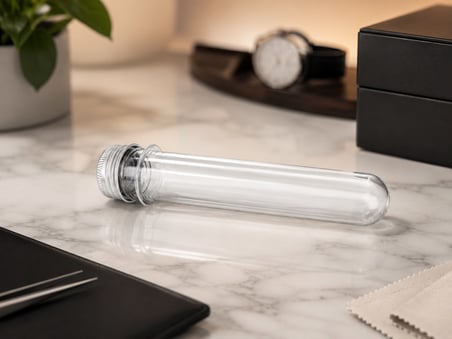 40 ml Deney Tüpü Kapaklı Şeffaf Şişe – Davetiye, Laboratuvar ve Saklama Tüpü (10 Adet)