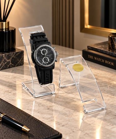 Saat Standı SW Model 13 cm İnce Oval Şeffaf – 5 Adet