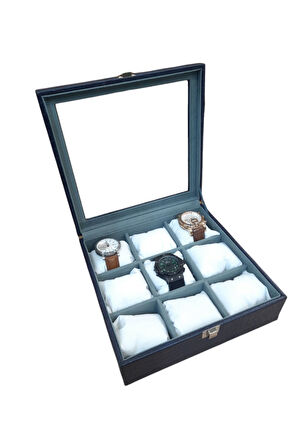 Saat Kutusu 9'lu Lacivert Kroko