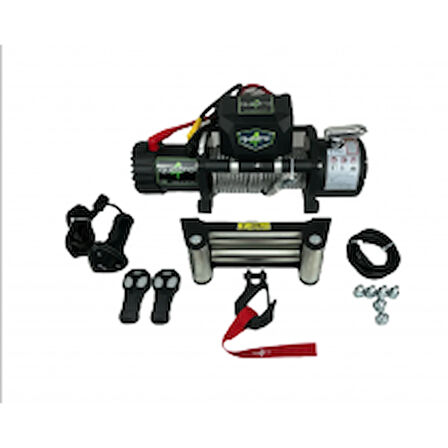 QUATRO 13500lb Çekiciler İçin Özel Üretim Çelik Halatlı Vinç / 12V