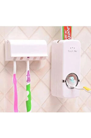 TİNEKE  Diş Macunu Sıkacağı Ve 5'li Diş Fırçalığı Macun Sıkıcı Diş Fırçası Tutucu