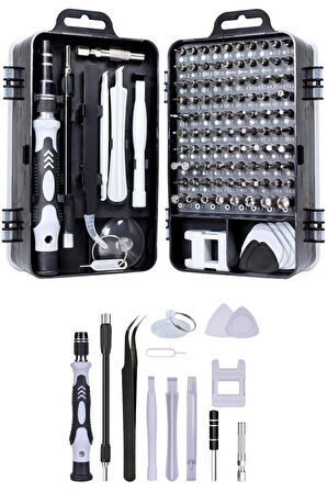 TİNEKE  115 in 1 Hassas Tornavida Seti Çok Fonksiyonlu Manyetik Telefon Bilgisayar Onarım Tamir Seti