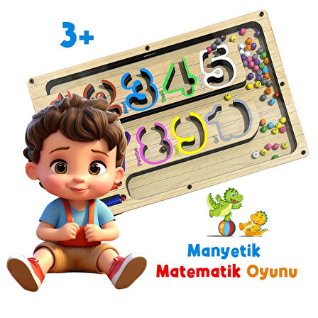 TİNEKE  Manyetik Eğitici Renkli Sayma ve Eşleştirme Labirenti Eğitim Oyuncağı - Ahşap Montessori Oyunu SAYI
