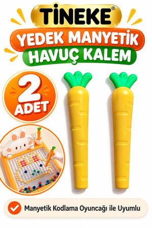 TİNEKE Yedek Havuç Kalem – 2 Adet Manyetik Kodlama Oyuncağı Uyumlu
