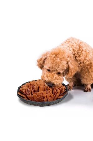 köpek yavaş besleme matı mama bulmaca matı - köpek interaktif oyuncağı kahverengi